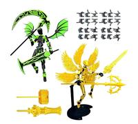 TYUKXJH Action Figures for Boys | 2 Set Robot Assembled with Wings, 3D Printed Movable Joints for Office Decor, for Collectors and Players, for Bedroom, Shelf,
