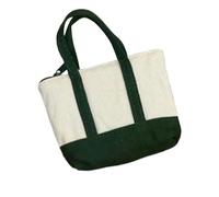 TYUKXJH Canvas Mini Tote Bag With Grocery Bag, Color-blocked Mini Canvas Bags - Red, Green And Black, Color-blocked Reusable Canvass Bags, For Daily Commuting Shopping Travel School Office