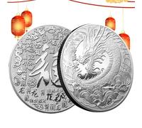 TYUKXJH Dragon Metal,Double Sided Twelve Dragon Commemorative - Chinese Year of 2024, Coin Iron Ornaments for the Upcoming New Year