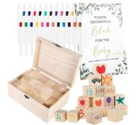 TYUKXJH Funny Shower Games Sign Kit, Shower Decorations Activities Ideas Block, Babys Showers Blocks and Sign, 52 Blocks & 24 Pens, for Gender Reveal Party 100-Day Celebration First Birthday