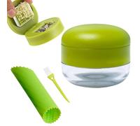 TYUKXJH Garlic Grinder - with Brush Ergonomic Portable Manual,Garlic Chopper with Container | for School Cafeteria Home Kitchen Camping Barbecue Restaurant