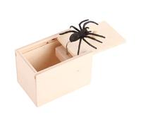 TYUKXJH Stuffing Spider Box | Soft Rubber Fake Spider Out of the Box - Scary Realistic Wooden for Halloween Classroom Dorm Office Teen Adults Family