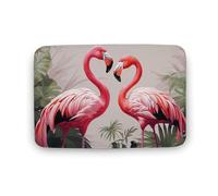 TYULN 15.7"x23.6" Bathroom Rugs Flamingo Birds on Background Bath Mat for Bathroom Absorbent Shower Mats Non-slip Floor Mat Quick Drying Bath Rug for Bedroom Kitchen Sink Bathtub Edge