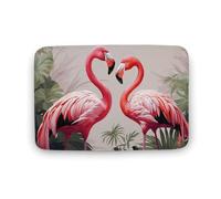 TYULN 19.7"x31.5" Bathroom Rugs Flamingo Birds on Background Bath Mat for Bathroom Absorbent Shower Mats Non-slip Floor Mat Quick Drying Bath Rug for Bedroom Kitchen Sink Bathtub Edge