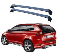 TYUMGXIAO Car Roof Racks for Volvo XC60 2008 2009 2010 2011 2012 2013 2014 2015 2016 2017-2024, 2Pcs Aluminum Automotive Roof Rack Bars Anti-theft Lockable Top Luggage Carrier Rails,A/Black