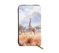 TYUMH African Savanna Giraffe Prints Leather long clutch wallet lightweight and waterproof stylish design suitable for gift giving and daily use