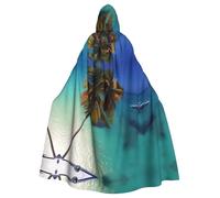 TYUMH Beach Coconut Sunshine Halloween Adult Hooded Cloak For Easter Role Play Easter