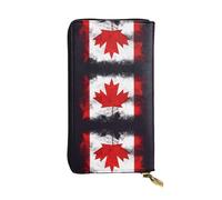 TYUMH Canadian flag Prints Leather long clutch wallet lightweight and waterproof stylish design suitable for gift giving and daily use