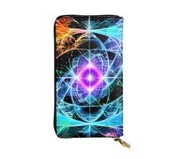 TYUMH Eight Dimensional Space Prints Leather long clutch wallet lightweight and waterproof stylish design suitable for gift giving and daily use