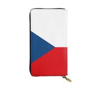 TYUMH Flag of the Czech Republic Prints Leather long clutch wallet lightweight and waterproof stylish design suitable for gift giving and daily use