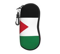 TYUMH Flag of the State of Palestine Printed soft-shell glasses case, lightweight and portable, for storing spectacles and sunglasses.