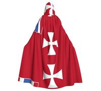 TYUMH Flag of Wallis and Futuna Islands Halloween Adult Hooded Cloak For Easter Role Play Easter