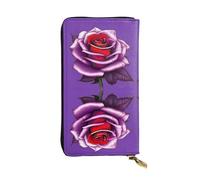 TYUMH Fuchsia Rose Prints Leather long clutch wallet lightweight and waterproof stylish design suitable for gift giving and daily use