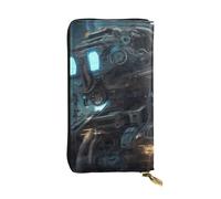 TYUMH Future Robot Prints Leather long clutch wallet lightweight and waterproof stylish design suitable for gift giving and daily use