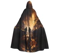 TYUMH Halloween hooded cape Firefighters fighting fires Prints soft and skin-friendly with large brim suitable for Halloween holiday parties