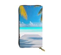 TYUMH Maldives Holidays Prints Leather long clutch wallet lightweight and waterproof stylish design suitable for gift giving and daily use