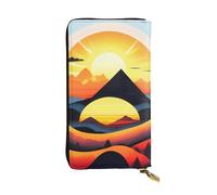TYUMH Sunrise Mountain Prints Leather long clutch wallet lightweight and waterproof stylish design suitable for gift giving and daily use