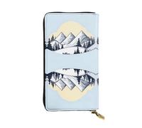 TYUMH White Snowy Mountains Prints Leather long clutch wallet lightweight and waterproof stylish design suitable for gift giving and daily use