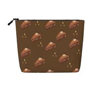 TYUMHChocolate Squares Cake Single-layer imitation hemp cosmetic bag, portable, suitable for daily life, travel, and outings.