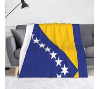 TYUMHFlag of Bosnia and Herzegovina Flannel Blanket, 60x50in, Soft and Warm with Thick Pile. Suitable for Sofas, beds and bedrooms.