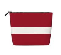 TYUMHFlag of Latvia Single-layer imitation hemp cosmetic bag, portable, suitable for daily life, travel, and outings.