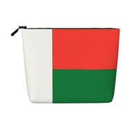 TYUMHFlag of Madagascar Single-layer imitation hemp cosmetic bag, portable, suitable for daily life, travel, and outings.