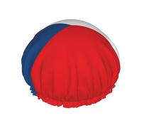 TYUMHFlag of the Czech Republic Printed shower cap, lightweight, elastic, portable, suitable for bathing and hair care