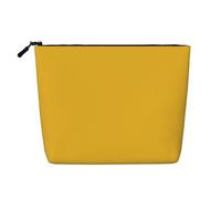 TYUMHSolid color gold Single-layer imitation hemp cosmetic bag, portable, suitable for daily life, travel, and outings.