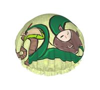 TYUMHSunflower seeds earthworm snake Printed shower cap, lightweight, elastic, portable, suitable for bathing and hair care