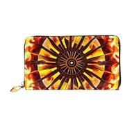 TYUMHTurning the flame Leather long clutch wallet with 12 card slots and 3 full pockets for cash, designed for fashionable women.