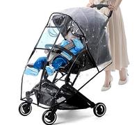 Tyuodna Baby Stroller Rain Cover, Universal Baby Stroller Rain Cover with Zip Wind Dust Shield, Front Window and Side Ventilation Baby Travel Weather Shield for Buggy, Prams and Pushchairs (H Type)