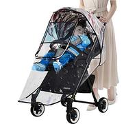 Tyuodna Baby Stroller Rain Cover, Universal Baby Stroller Rain Cover with Zip Wind Dust Shield, Front Window and Side Ventilation Baby Travel Weather Shield for Buggy, Prams and Pushchairs (U Type)