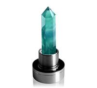 Tyuodna Crystal Water Bottle, Removable Natural Crystal Quartz Glass Water Bottle, Healing Natural Quartz Water Bottle, Portable Proof Leak Gemstone Bottle 550ml (Green Fluorite Crystal)