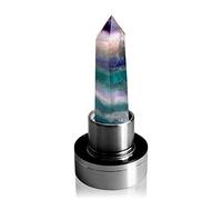 Tyuodna Crystal Water Bottle, Removable Natural Crystal Quartz Glass Water Bottle, Healing Natural Quartz Water Bottle, Portable Proof Leak Gemstone Bottle 550ml (Colorful Fluorite Crystal)
