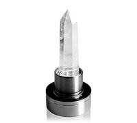 Tyuodna Crystal Water Bottle, Removable Natural Crystal Quartz Glass Water Bottle, Healing Natural Quartz Water Bottle, Portable Proof Leak Gemstone Bottle 550ml (Clear Crystal)