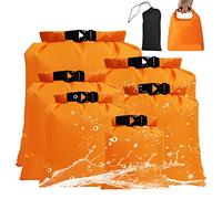 Tyuodna Dry Bag Set 6 Pcs,Lightweight Large Capacity Waterproof Bag,Portable Dry Sack in 1.5L+2.5L+3L+3.5L+5L+8L,Waterproof Dry Bag for Kayaking Rafting Boating Hiking Camping Travel (Orange)