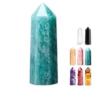 Tyuodna Healing Crystal Point Wand, 70-80mm Healing Crystal Stones,Quartz Crystal Stones Hexagon Crystal Wands,Amethyst Rose Quartz Crystal,for Reiki Chakra Meditation Therapy Deco (Tianhe Stone)