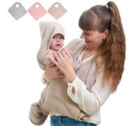 Tyuodna Hooded Baby Towel,Hands Free Baby Bath Towel,Cotton Soft & Absorbent Baby Towels Newborn,Apron Towel,Personalised Gifts Baby for Boy and Girl (Khaki), 90 x 90 cm