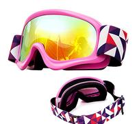 Tyuodna Kid Ski Goggles, 100% UV Protection Anti-fog Skiing Snowboard Goggles, Skiing Snowboarding Goggles of Dual Lens for 3-12 Years Boys and Girls, for Cycling Riding/Climbing/Skiing (Red)