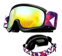 Tyuodna Kid Ski Goggles, 100% UV Protection Anti-fog Skiing Snowboard Goggles,Snowboarding Goggles of Dual Lens for 3-12 Years Boys and Girls, for Cycling Riding/Climbing/Skiing (Black)