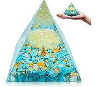 Tyuodna Orgonite Pyramid Crystal Energy Tower, Handmade Chakra Healing Crystals Pyramid, Nature Reiki Chakra Energy Healing with Reiki Chakra Crushed Stone and Tree of Life for Yoga Reiki Healing (A)