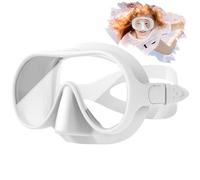 Tyuodna Snorkel Mask,Frameless Snorkeling Mask Adult & Junior,Diving Mask in Macaron Colors,180° Wide View,Nano Anti-Fog & Anti-UV Scuba Mask for Diving, Snorkelling and Swimmin (White)