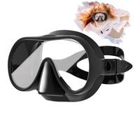 Tyuodna Snorkel Mask,Frameless Snorkeling Mask Adult & Junior,Diving Mask in Macaron Colors,180° Wide View,Nano Anti-Fog & Anti-UV Scuba Mask for Diving, Snorkelling and Swimmin (Black)