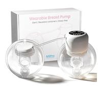 Tyuodna Wearable Double Electric Breast Pump, 1 Set with 2 Cups Hands-Free Portable Pump, 4 Modes 9 Levels,24mm Flange,Closed Anti-Backflow, LCD Display,for Home Work Yoga Driving Travel