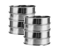 Tyuooker Crumpet Rings 8Pcs Stainless Steel Muffin Rings for Baking Double Rolled Tart Rings Round Tart Ring