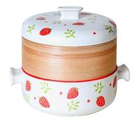 TYUrmiui Earthenware Pot, Ceramic Layer Steamer, Stovetop Stew Pot Soup Pot, Hot Pot with Lid, Ideal Kitchenware(2.5L)