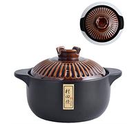 TYUrmiui Earthenware Pot, Round Porcelain Cooking Hot Pot with Lid and Handle, Ceramic Casserole,(2.5L)