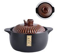 TYUrmiui Earthenware Pot, Round Porcelain Cooking Hot Pot with Lid and Handle, Ceramic Casserole,(3.5L)