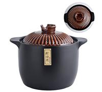 TYUrmiui Earthenware Pot, Round Porcelain Cooking Hot Pot with Lid and Handle, Ceramic Casserole,(5.5L)