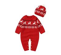 TYUSGH Baby Boys Girls Christmas Jumpers Knitted Sweaters Long Sleeve Letter Print Pullover Knitwear Toddler My First Christmas Outfits Winter Clothes for Party Red